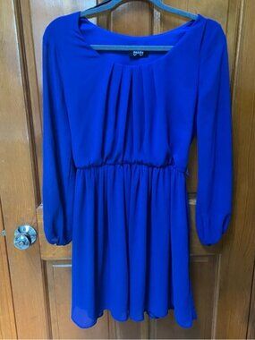 Blue boho dress; sheer